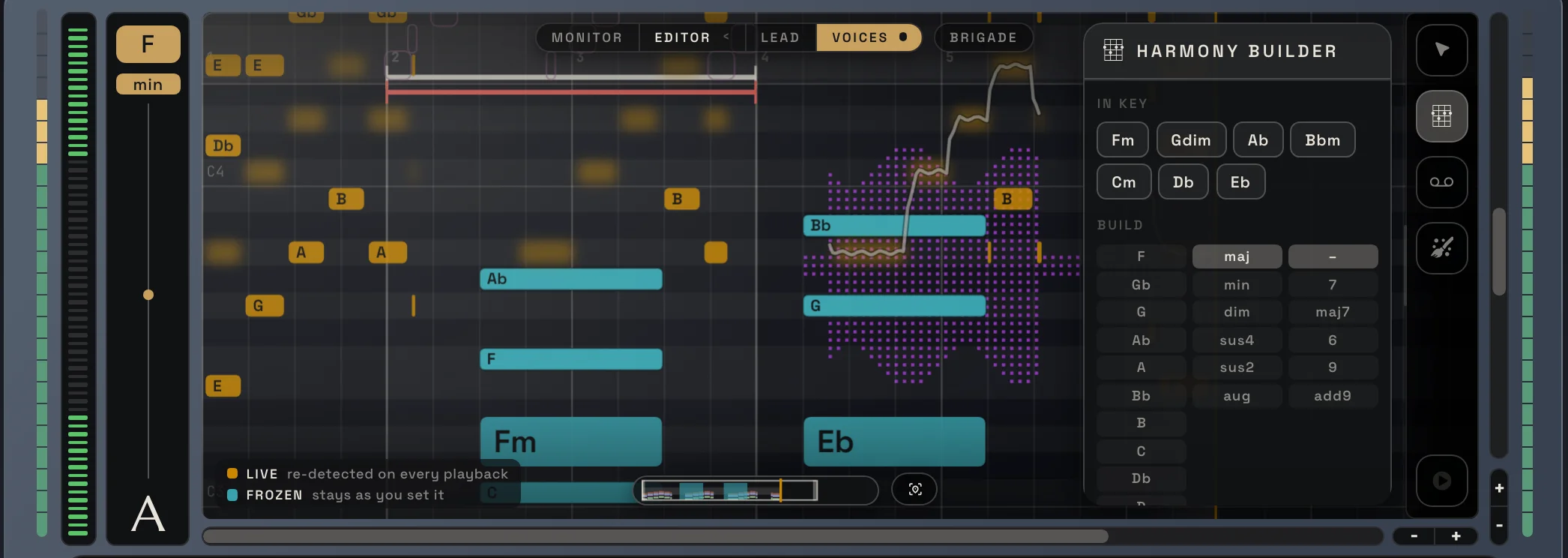 Two chord blocks on the timeline