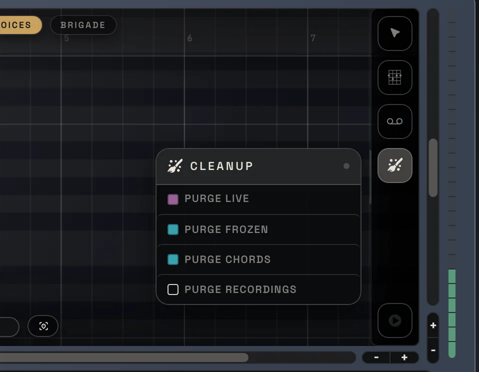 Cleanup menu