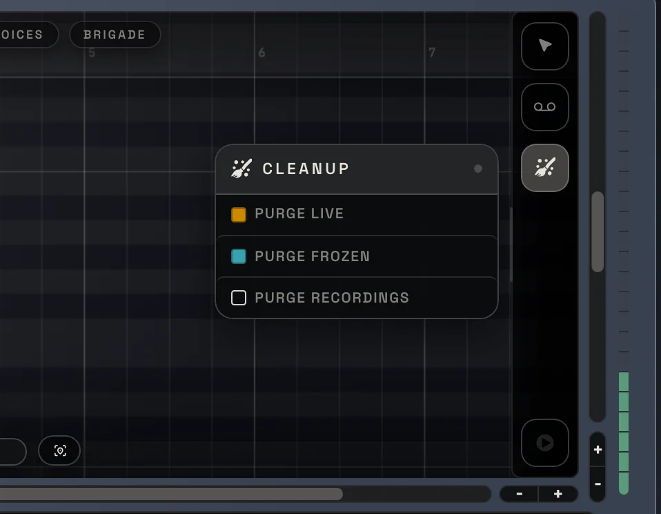 Cleanup menu