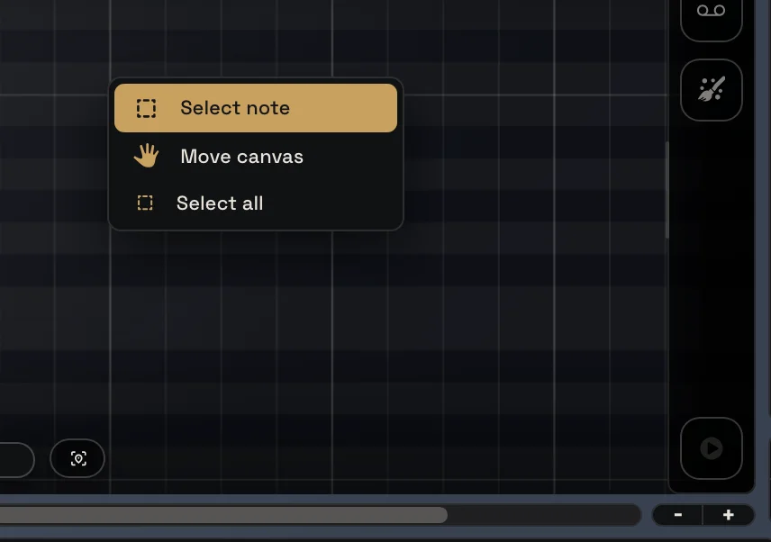 Right-click on empty space